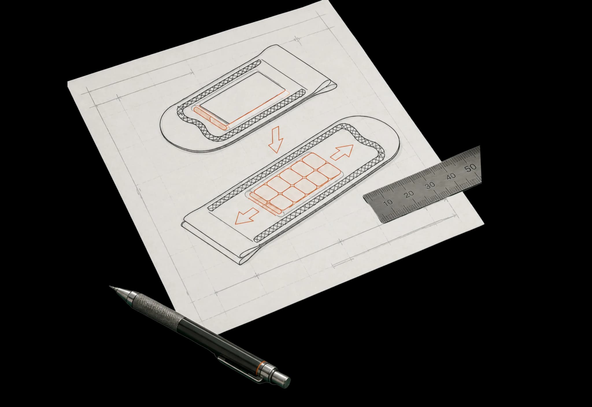 Plan technique d’une architecture magnétique textile Systemmag